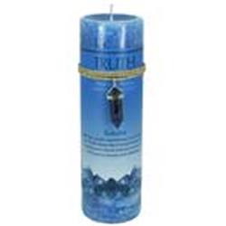 Picture of Azure Green CP90TR Truth Pillar Candle with Sodalite Pendant