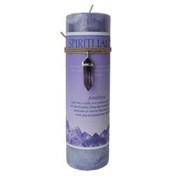 Picture of Azure Green CP90SP 6.25 x 2 in. Spirituality Pillar Candle with Amethyst Pendant