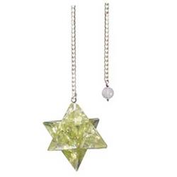 Merkaba Peridot Orgone Pendulum - Green - 0.05 lbs - Cleansing Energy Tool