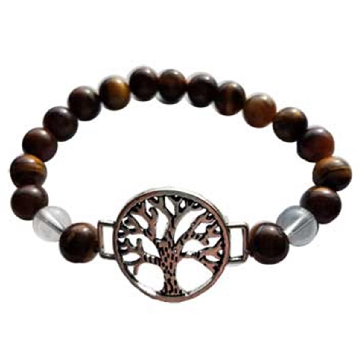 Picture of Azure Green JB8TET 8 mm Tiger Eye & Quartz with Tree of Life
