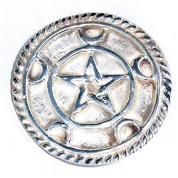 Picture of Azure Green RAP1 3 in. Silver Plated Brass Pentagram Altar Tile