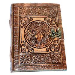 Picture of AzureGreen BBBLDKR 5 x 7 in. Tree of Life Embossed Journal Leather with Cord