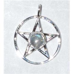 JMS241MT 0.68 in. Pentagram Moonstone Sterling Silver Pendent