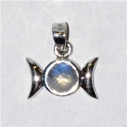 Picture of AzureGreen JMS244MT 0.56 in. Triple Goddess Moonstone Sterling Silver Pendant