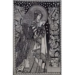 Picture of AzureGreen WTTSTPA 54 x 86 in. Peace Angel Black & White Tapestry
