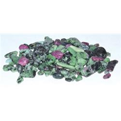 Picture of Azure Green GCTZOSRB 1 lbs Zoisite Ruby Tumbled Chips - 5-7 mm