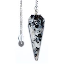 6-Sided Moonstone Pendulum, Rainbow