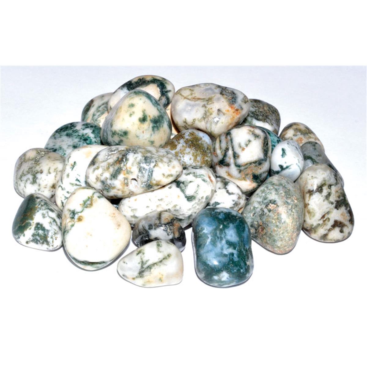 Picture of Azure Green GTAGATB 1 lbs Agate Tree Tumbled Stones