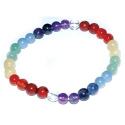 7 Chakra Bracelet - Assorted Colors - 6 mm Beads - High Quality