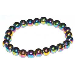 JB8HEMR 8 mm Hematite, Rainbow Bracelet