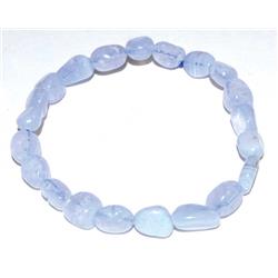 Blue Lace Agate Nugget Bracelet - Blue - 6-8mm - Healing & Communication