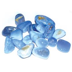 Blue Lace Agate Tumbled Stones - Blue - 1 lb - Calming Energy Crystal