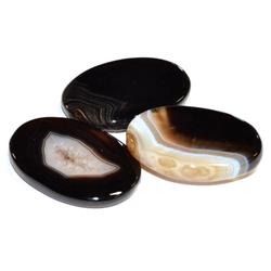 Onyx Worry Stone - Black - 1.25in. to 2in. - Grounding Healing Gemstone