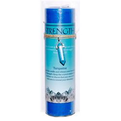 Picture of AzureGreen CP90ST Strength Pillar Candle with Turquoise Pendant