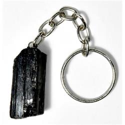 Picture of AzureGreen JKTOUB Tourmaline Stone Silver Toned Key Chain&#44; Black
