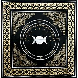 Picture of AzureGreen RASC101 24 x 24 in. Triple Moon Pendulum & Ouija Altar Cloth