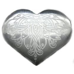 Picture of AzureGreen GHSELL 3 in. Selenite Heart&#44; Lotus