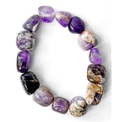 Chevron Nugget Amethyst Bracelet - Purple - Adjustable - Healing Properties