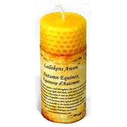 Picture of AzureGreen CLSAUT 4 in. Autumn Equanox Altar Lailokens Awen Candle&#44; Gold