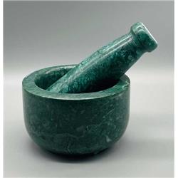 Picture of Azure Green LMS61 4 in. Dia. x 2.5 in. Green Marble Mortar & Pestle Set