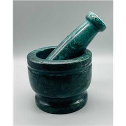 Picture of AzureGreen LMS63 4 Dia. x 3 in. Marble Mortar & Pestle Set&#44; Green