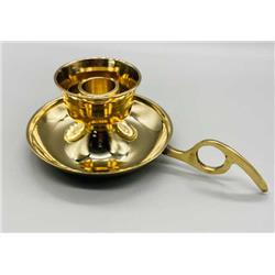 Picture of Azure Green CH48B 6.25 x 4 x 2.25 in. Classic Brass Chamberstick Taper Candle Holder