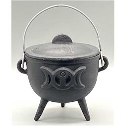 Picture of Azure Green ICR013 4.5 in. Triple Moon Cast Iron Cauldron with Lid