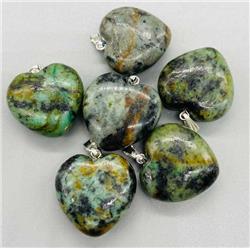 Picture of Azure Green JHTURA 1 in. African Turquoise Heart Shaped Gem Stone