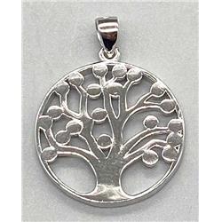 Picture of Azure Green JT013 0.875 in. Tree of Life Sterling Amulets