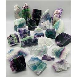 Picture of Azure Green GSFLUP24 1 Side Polished Fluorite Stone&#44; 24 Piece