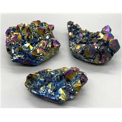 GFCRYR6 6.6 lbs Druse Plantinum Crystal, Rainbow