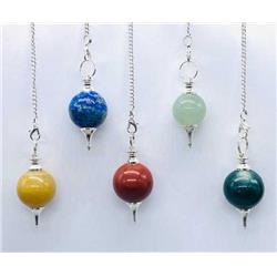 Various Ball Pendulum - Silver Tone - 0.05 lbs - Unique Crystal Healing