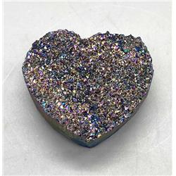 Picture of AzureGreen GHBRD6 0.6 lbs Rainbow Druse Heart Crystal Stone&#44; Black