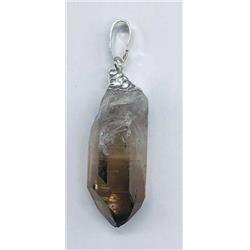 Smoky Quartz Pendant - Silver Tone - Unique Design - Calming Energy