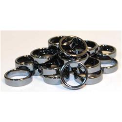 JRH116B 6 mm Flat Hematite Rings - Set of 100