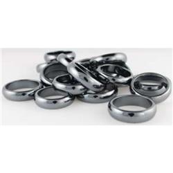 JRH43AB 6 mm Rounded Hematite Rings - Set of 100