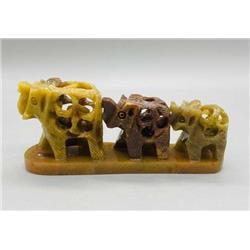 Picture of AzureGreen SE006 4 in. 3 Elephants In A Row Home Decor
