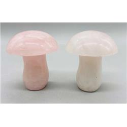 SM103 1.75 in. Mushroom Rose Quartz Crystal - Set of 2