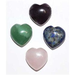 Heart Beads Set - 15-20 mm - Assorted Stones - Jewelry Making