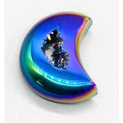GMAGAR3 3 in. Moon Rainbow Druse Agate Geode Stone, Rainbow Color