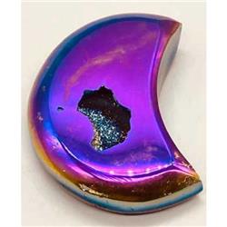 Rainbow Moon Druse Agate Geode - 4 in. - Unique Metallic Finish