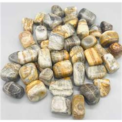 GTONYSB Onyx Stripe Tumbled Stones, Multi Color