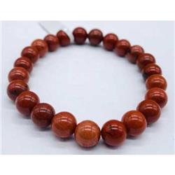 Red Jasper Bead Bracelet - 8 mm - Durable Elastic - Nurturing Energy
