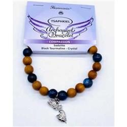 JB8A026 8 mm Archangel Tsaphkiel Compassion Bracelet, Multi Color