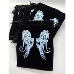Picture of AzureGreen RV57083 5 x 7 in. Angel Wings Velveteen Bag&#44; Black - Set of 10