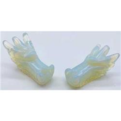 Picture of AzureGreen SDH054 1.75 in. Dragons Head Opalite Sculpture, White - Set of 2