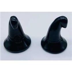 SWH050 1.75 in. Witchs Hat Crystal, Obsidian Black - Set of 2