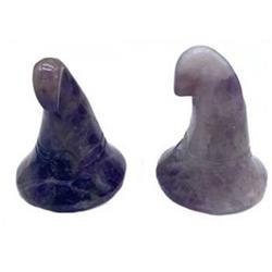 SWH051 1.75 in. Witchs Hat Crystal, Amethyst - Set of 2