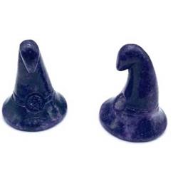 SWH058 1.75 in. Witchs Hat Crystal, Lepidolite - Set of 2