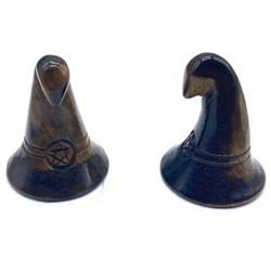 SWH059 1.75 in. Witchs Hat Crystal, Tiger Eye - Set of 2